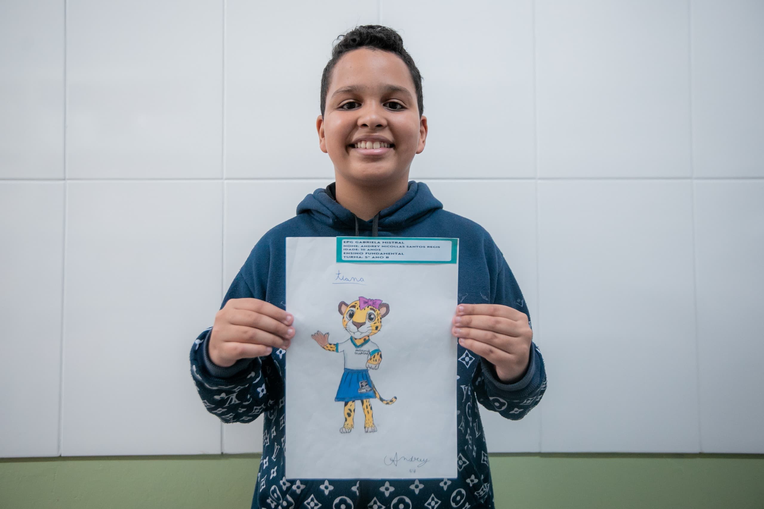 Desenho de aluno da rede municipal vai representar os jogos escolares