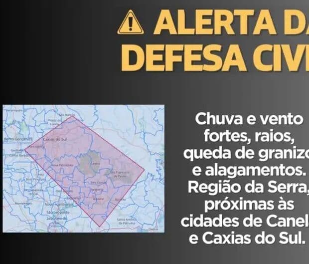 Defesa Civil alerta população para risco de novos temporais no RS