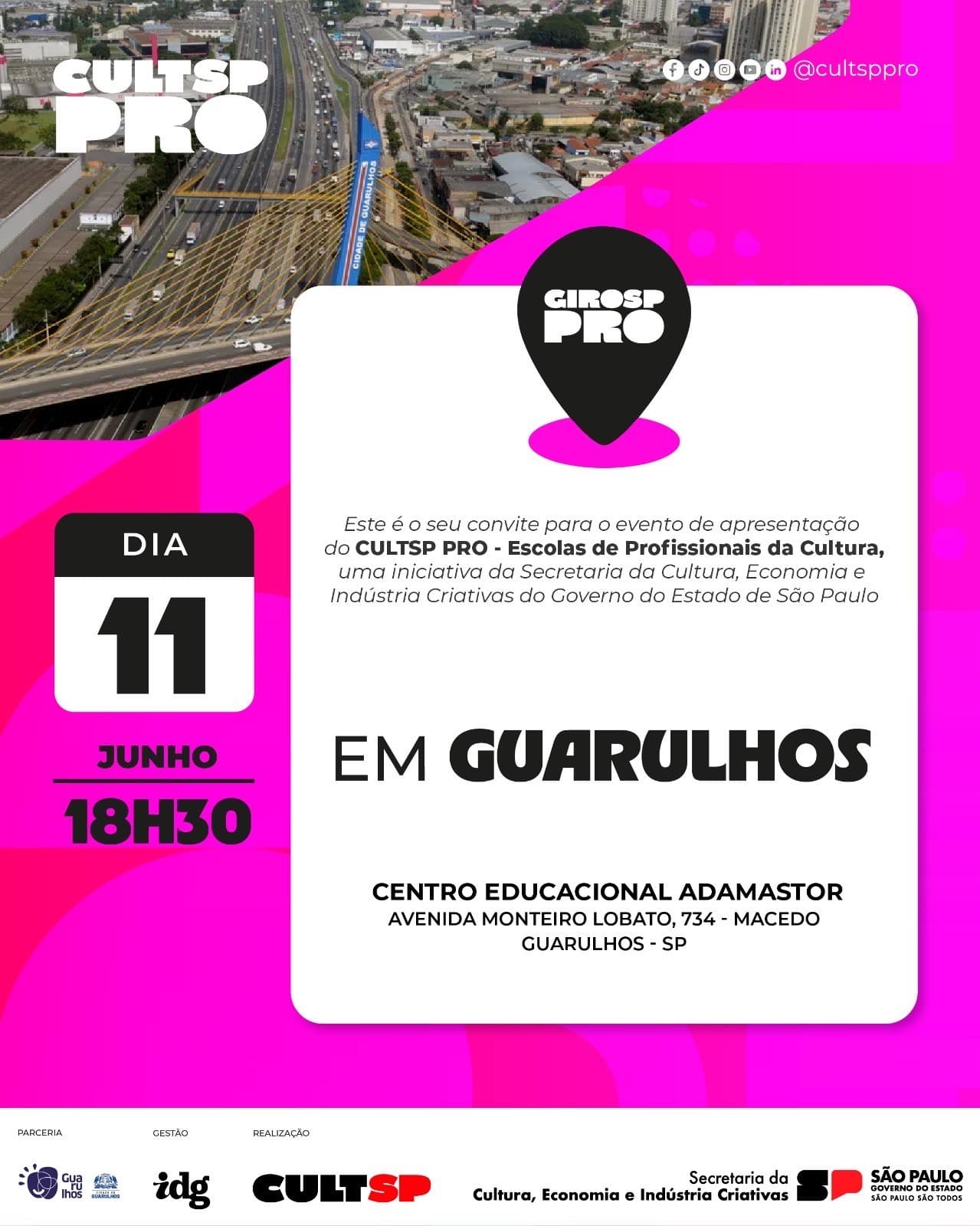 Guarulhos recebe encontro sobre desenvolvimento cultural no próximo dia 11