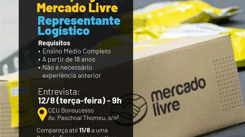 Prefeitura de Guarulhos e Mercado Livre oferecem mais de 1.500 vagas de emprego na próxima terça