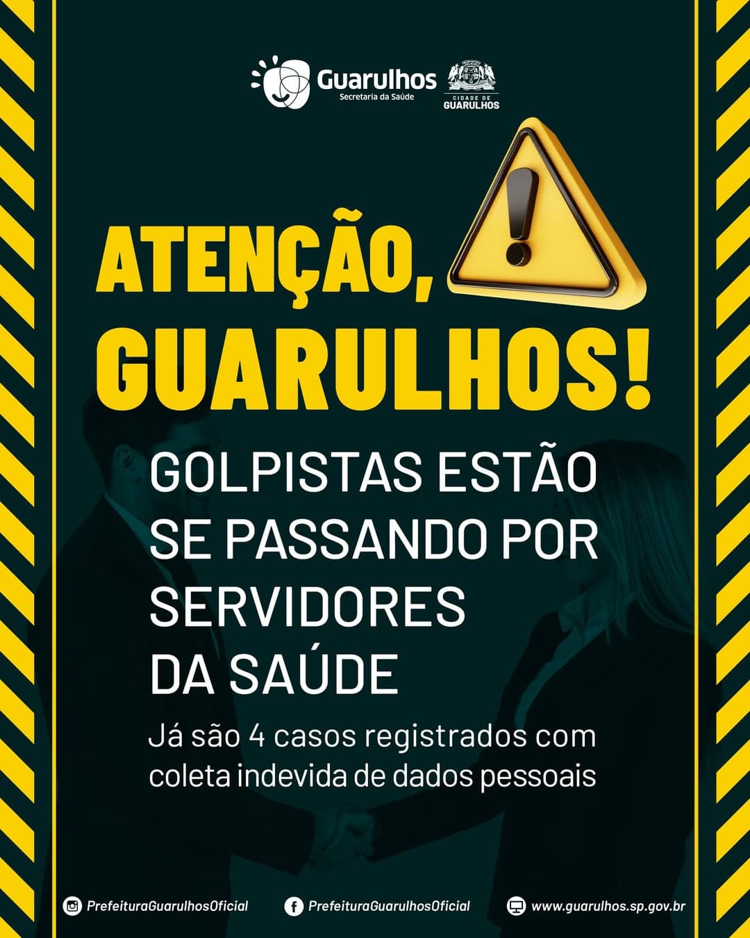 Prefeitura de Guarulhos alerta população sobre golpistas se passando por servidores da saúde
