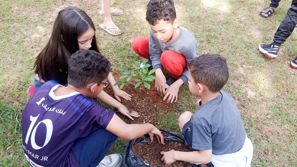 Plantio de árvores mobiliza alunos de escola municipal do Jardim São João