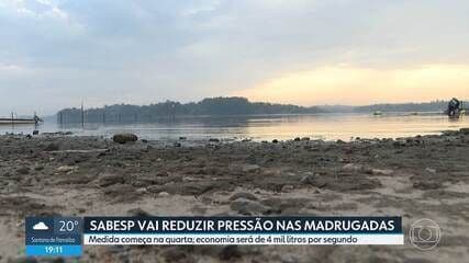 Sabesp reduzirá pressão de água na Grande São Paulo a partir de quarta