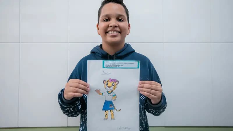 Desenho de aluno da rede municipal vai representar os jogos escolares