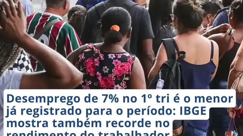 Desemprego no 1º trimestre é de 6,1%, o menor já registrado no período