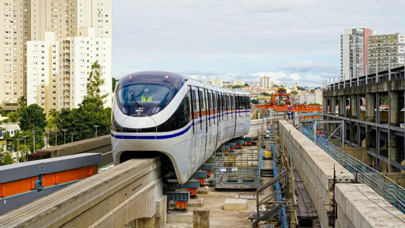 Monotrilho da Linha 17-Ouro percorre pela primeira vez trecho entre as estações Washington Luís e Brooklin Paulista